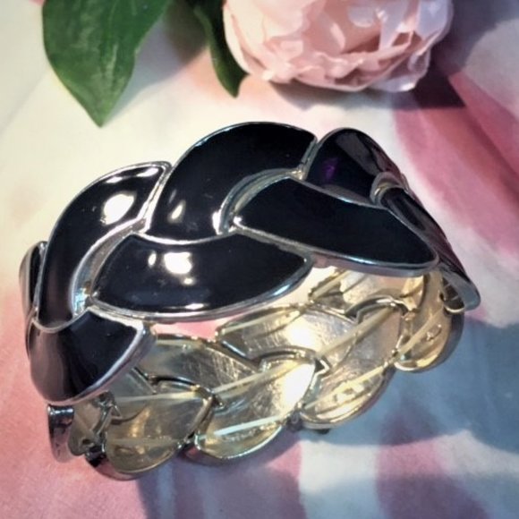 Black & Silver Plus Size Bracelet - New With Tag - Picture 2 of 4